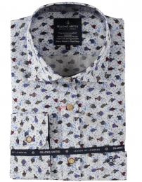 FellowsUnitedKorteMouwOverhemdBubblesFishesStretchMulticolor2XL