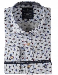 FellowsUnitedKorteMouwOverhemdBubblesFishesStretchMulticolor2XL