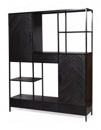 LivingfurnOpbergkastYorkMangohout200x160cm-Zwart