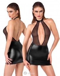 NOIRhandmadeMinijurkvanwetlookentuleF27193801