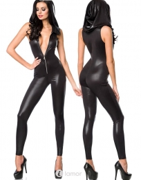 SARESIAZwartwetlookcatsuitSA18202XL