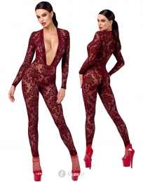 NOIRhandmadeKinkRoyalFlochedtulleCatsuitF382