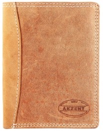 AkzentherenportemonneeLeerRFIDBruinUsedLook