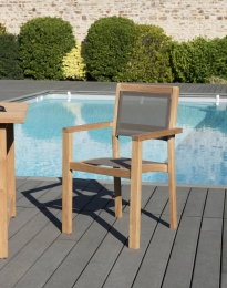 Setvan2stapelbarefauteuilsvantaupetextileenMacabane