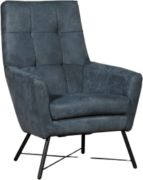 BlauwelerenmodernefauteuilProud-KeniaLeerDenimblauwleer