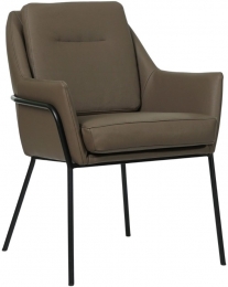 BruinelerenindustriledesigneetkamerstoelMix-ToledoLeerMossbruinleer