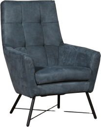 BlauwelerenmodernefauteuilProud-KeniaLeerDenimblauwleer
