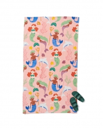 HEMAKinderstrandlaken80x140zeemeerminroze