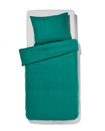 HEMADekbedovertrekflanel140x200220melangedonkergroendonkergroen