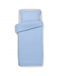 HEMADekbedovertrek140x200220cmflanelstrepenlichtblauwlichtblauw