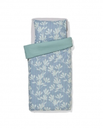 HEMADekbedovertrek140x200220cmzachtkatoenstrepengroen-blauwgroen