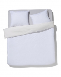 HEMADekbedovertrek200x200220cmzachtkatoenstructuurstipwit