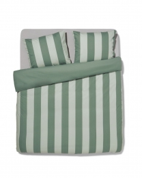 HEMADekbedovertrek200x200220cmzachtkatoenstrepengroengroen