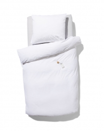 HEMADekbedovertrek140x200220cmzachtkatoenstructuurstipwit