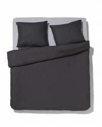 HEMADekbedovertrek200x200220cmzachtkatoendonkergrijsdonkergrijs