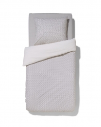 HEMADekbedovertrek140x200220cmzachtkatoenstipjeswit