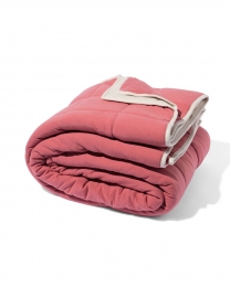 HEMABedspreijerseyruitbeigerood260x235beige