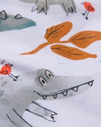 HEMAKinderdekbedovertrekzachtkatoen140x200krokodilgroen