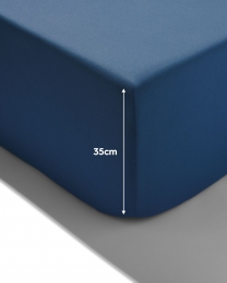 HEMABoxspringhoeslaken180x200cmzachtkatoenblauwblauw