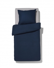 HEMADekbedovertrek140x200220cmzachtkatoendonkerblauwblauw