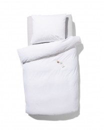 HEMADekbedovertrek140x200220cmzachtkatoenstructuurstipwit