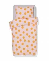 HEMADekbedovertrek140x200220cmzachtkatoenstippenrozelichtroze