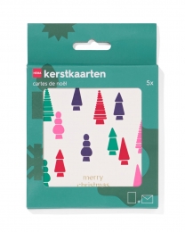 HEMAKerstkaartenmetkerstprint-5stuksmulti