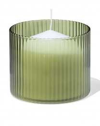 HEMAGlasvoorgeurkaars10x85cmribbeldonkergroendonkergroen