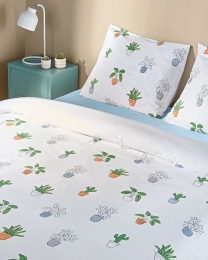 HEMADekbedovertrekzachtkatoen240x200220plantenwitwit