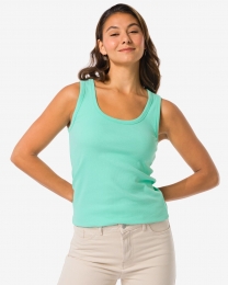 HEMADamesTanktopAnoukRibTurquoiseturquoise