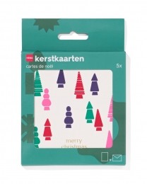 HEMAKerstkaartenmetkerstprint-5stuksmulti