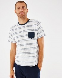 Printedstripet-shirtnavy