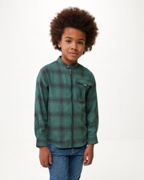 CheckedzipthroughshirtDarkGreen