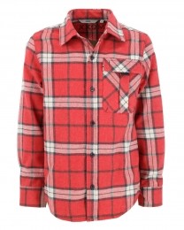 CheckedzipthroughshirtRed