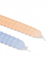 HEMALangeHuishoudkaars22x25cmGedraaidLichtblauw-zalm-4Stuksmulticolor