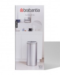 HEMABrabantiaTouchBinFlatTopPrullenbak30LPlatinum-GrijsMetallicgrijsmetallic
