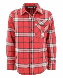 CheckedzipthroughshirtRed