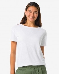 HEMADamesT-shirtEvieMetLinnenWitwit