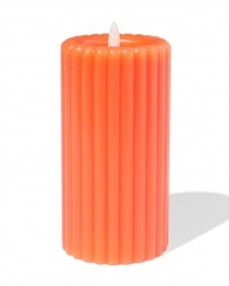 HEMALEDKaars75x15cmRibbelOranjeoranje