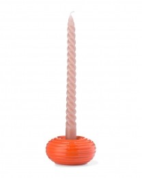 HEMAKandelaarSKeramiekRibbelOranjeoranje
