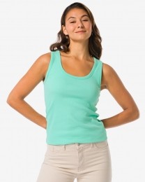 HEMADamesTanktopAnoukRibTurquoiseturquoise