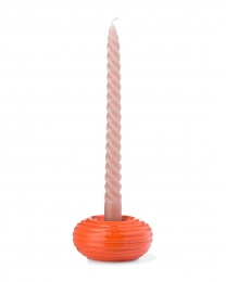 HEMAKandelaarSKeramiekRibbelOranjeoranje
