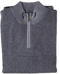 FellowsUnitedHalfZipPulloverPlatedTuckKnitMidBlueXL