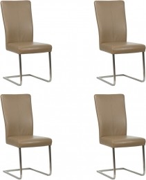 Setvan4TaupelerenindustrileeetkamerstoelenDare-pootvierkantrvs-ToledoLeerMoccataupeleer