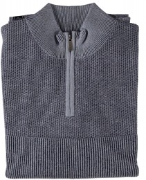 FellowsUnitedHalfZipPulloverPlatedTuckKnitMidBlue2XL