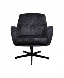 FauteuilClevelandgrijszwartpolyester