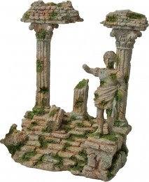PolyresinornamentRomeinsetempelmetbeeldgrijs22x17cm-Gebrdeboon