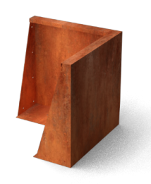 FrontaKeerwandenCortenstaalHoekstukBuitenhoek500x200x500mmGeroba-Geroba