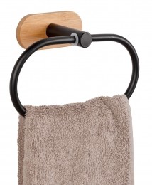 WenkoOreaTurbo-LocBamboohanddoekringzwartmat