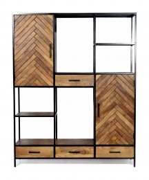 LivingfurnOpbergkastBrooklynMangohout200x160cm-Bruin